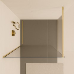 H K - PURE WALL F1 40 Sprchová zástena WALK IN 40x200, 8 mm sklo, zlatá (PUREWALLF140/GOLD)