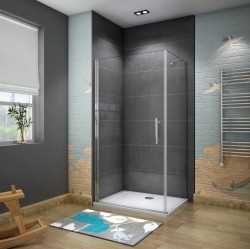 H K - Sprchovací kút SOLO D1 90x76x185 s jednokrídlovými dverami vrátane sprchovej vaničky z liateho mramoru (SE-SOLOD19076/THOR-9076)