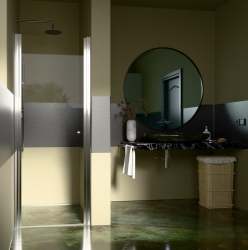 H K - Sprchové dvere PURE 90 jednokrídlové 86-91 x 190 číre sklo (PURED190)