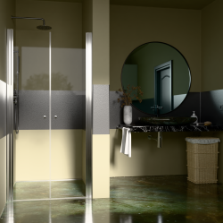 H K - Sprchové dvere PURE D2 80 dvojkrídlové 76-81 x 190 (PURED280)