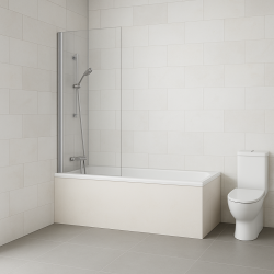 H K - Vaňová zástena PURE V1 65x140 - jednodielna, číre sklo (PUREV165)