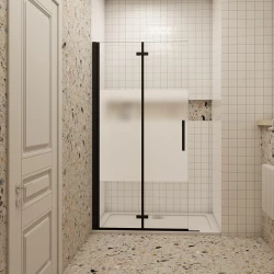 H K - Zalamovacia WALK-IN zástena Melody Black Line WF1 80x195, číre sklo (MBLINEWF180)