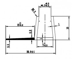 H K - Zvislé tesnenie pre sklá 6mm, dĺžka 1884mm pre série Pure S4 a Flexi D2 (304A)