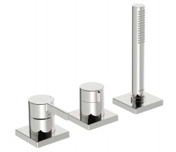 HANSA - Loft Batéria na okraj vane, 3-otvorová inštalácia, chróm (57799483)