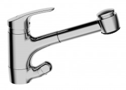 HANSA - Mix Páková drezová batéria s vyťahovacou spŕškou, chróm (01392183)