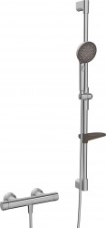 HANSA - Prisma Sprchový set s termostatom, 3 prúdy, brúsená oceľ (4813043180)