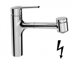 HANSA - Ronda Drezová batéria s vyťahovacou spŕškou, na beztlakové ohrievače vody, chróm (55191133)