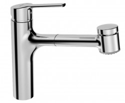 HANSA - Ronda Páková drezová batéria, s vyťahovacou spŕškou, chróm (03382273)