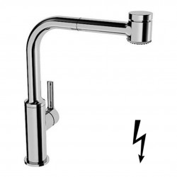 HANSA - Ronda Páková drezová batéria s vyťahovacou spŕškou, pre beztlakové ohrievače, chróm (55231103)