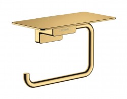 HANSGROHE - AddStoris Držiak toaletného papiera s poličkou, leštený vzhľad zlata (41772990)