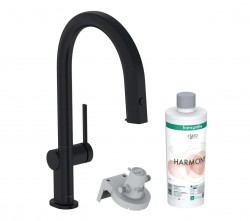 HANSGROHE - Aqittura M91 Drezová batéria s výsuvnou koncovkou a filtráciou, sBox, matná čierna (76800670)