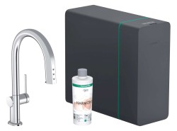 HANSGROHE - Aqittura M91 Drezová batéria s výsuvnou koncovkou, SodaSystem, sBox lite, chróm (76838000)