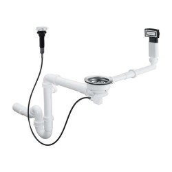 HANSGROHE - Automatická odtoková a prepadová súprava ku granitovému jednodrezu, chróm (43937000)
