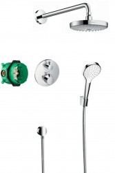 HANSGROHE - Croma Select S Sprchový set 180 s termostatom Ecostat S, 2 prúdy, chróm (27295000)