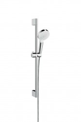 HANSGROHE - Crometta Set sprchovej hlavice, 2 prúdy, tyče a hadice, EcoSmart 9 l/min, biela/chróm (26534400)