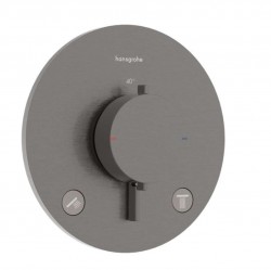 HANSGROHE - Ecostat Comfort S Termostatická baterie pod omítku, pro 2 spotřebiče, kartáčovaný černý chrom (33715340)