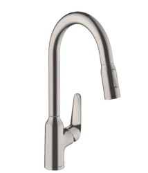 HANSGROHE - Focus M42 Drezová batéria M429-H220 s výsuvnou spŕškou, vzhľad nehrdzavejúcej ocele (71800800)