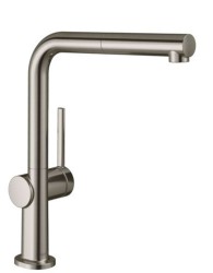 HANSGROHE - M54 Drezová batéria Talis s výsuvnou koncovkou, vzhľad nehrdzavejúcej ocele (72808800)