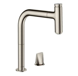 HANSGROHE - M71 Drezová batéria M7119-H200 s výsuvnou spŕškou, 2-otvorová inštalácia, sBOX, vzhľad nerezový (73804800)