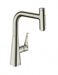HANSGROHE - M71 Drezová batéria Metris Select s výsuvnou spŕškou, vzhľad nerezový (73822800)