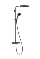 HANSGROHE - Pulsify S Puro Sprchový set s termostatom, priemer 26 cm, 3 prúdy, EcoSmart, kefovaný čierny chróm (24237340)