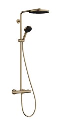 HANSGROHE - Pulsify S Puro Sprchový set s termostatom, priemer 26 cm, 3 prúdy, kefovaný bronz (24236140)