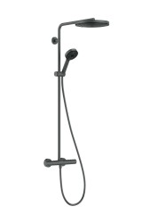 HANSGROHE - Pulsify S Puro Sprchový set s termostatom, priemer 26 cm, 3 prúdy, kefovaný čierny chróm (24236340)