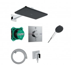 HANSGROHE - Raindance Alive Q Sprchový set s termostatem pod omítku, s tělesem, 21x34 cm, 3 proudy, chrom (24620000)