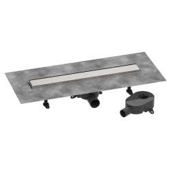 HANSGROHE - RainDrain Go Sprchový žľab 60 cm s obojstranným roštom, na vloženie dlažby, kefovaná nerezová oceľ (56271800)