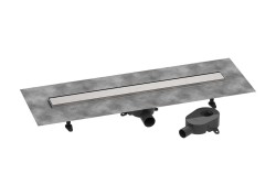 HANSGROHE - RainDrain Go Sprchový žľab 80 cm s obojstranným roštom, na vloženie dlažby, kefovaná nerezová oceľ (56273800)