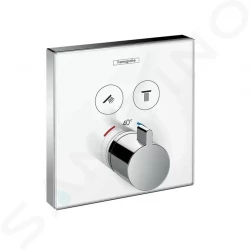 HANSGROHE - Shower Select Glass Termostatická batéria pod omietku na 2 spotrebiče, biela/chróm (15738400)