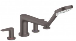 HANSGROHE - Talis E Vaňová batéria na okraj vane, 4-otvorová inštalácia, kefovaný čierny chróm (71748340)