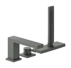 HANSGROHE - Tecturis E Batéria na okraj vane, 3-otvorová inštalácia, sBox, kefovaný čierny chróm (73443340)