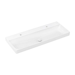 HANSGROHE - Xelu Q Dvojumývadlo 120x48 cm, bez prepadu, 2 otvory na batériu, SmartClean, biela (61042450)