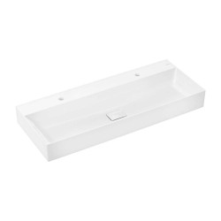 HANSGROHE - Xevolos E Dvojumývadlo 120x48 cm, bez prepadu, 2 otvory na batériu, SmartClean, biela (61104450)