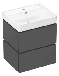 HANSGROHE - Xilesa E Skrinka s umývadlom, 58x73x48 cm, 2 zásuvky, bridlicová matná sivá (54396760)
