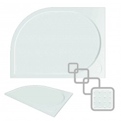 HOPA - Asymetrická štvrťkruhová mramorová sprchová vanička Laka R550 - Rozmer A - 100, Rozmer B - 80, Spôsob prevedenia - Ľavé (VANKCCTVRT1080L)