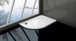 HOPA - Asymetrická štvrťkruhová mramorová sprchová vanička VENETS R550 - Rozmer A - 120, Rozmer B - 80, Spôsob prevedenia - Pravé (VANKASCTVR8012R)