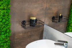 HOPA - Drôtená polička na nalepenie 3M, čierna farba (KD02081665)