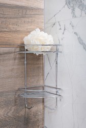 HOPA - Drôtená rohová polička KD02080047 - Rozmery poličiek - 30,7 × 16,5 × 16,5 cm (KD02080047)