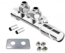 HOPA - HYBRID-SADA, univerzálny stredový ventil s mosadznou rozetou - Farba - Chróm (RDHYBRIDSADAMRC)