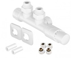 HOPA - HYBRID-SADA, univerzálny stredový ventil s plastovou rozetou - Farba - Biela (RDHYBRIDSADAPRW)