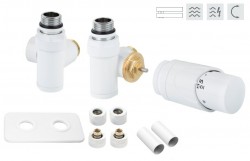 HOPA - INTEGRATO-SADA, univerzálny rohový ventil s mosadznou rozetou 1 ks - Farba - Biela (RDINTEGSADAHRMW)