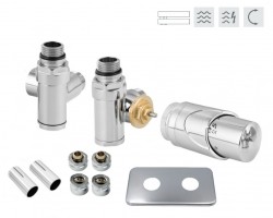 HOPA - INTEGRATO-SADA, univerzálny rohový ventil s mosadznou rozetou 1 ks - Farba - Chróm (RDINTEGSADAHRMC)