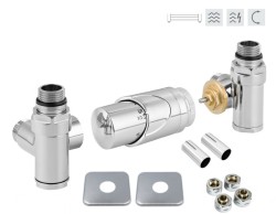 HOPA - INTEGRATO-SADA, univerzálny rohový ventil s mosadznou rozetou 2 ks - Farba - Chróm (RDINTEGSADAMRC)