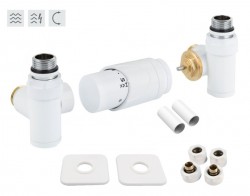 HOPA - INTEGRATO-SADA, univerzálny rohový ventil s mosadznou rozetou - Farba - Biela (RDINTEGSADARMW)