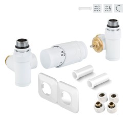 HOPA - INTEGRATO-SADA, univerzálny rohový ventil s plastovou rozetou - Farba - Biela (RDINTEGSADAPRW)