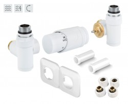 HOPA - INTEGRATO-SADA, univerzálny rohový ventil s plastovou rozetou - Farba - Biela (RDINTEGSADARPW)