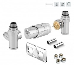 HOPA - INTEGRATO-SADA, univerzálny rohový ventil s plastovou rozetou - Farba - Chróm (RDINTEGSADARPC)