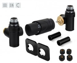 HOPA - INTEGRATO-SADA, univerzálny rohový ventil s plastovou rozetou - Farba - Čierna (RDINTEGSADARPB)